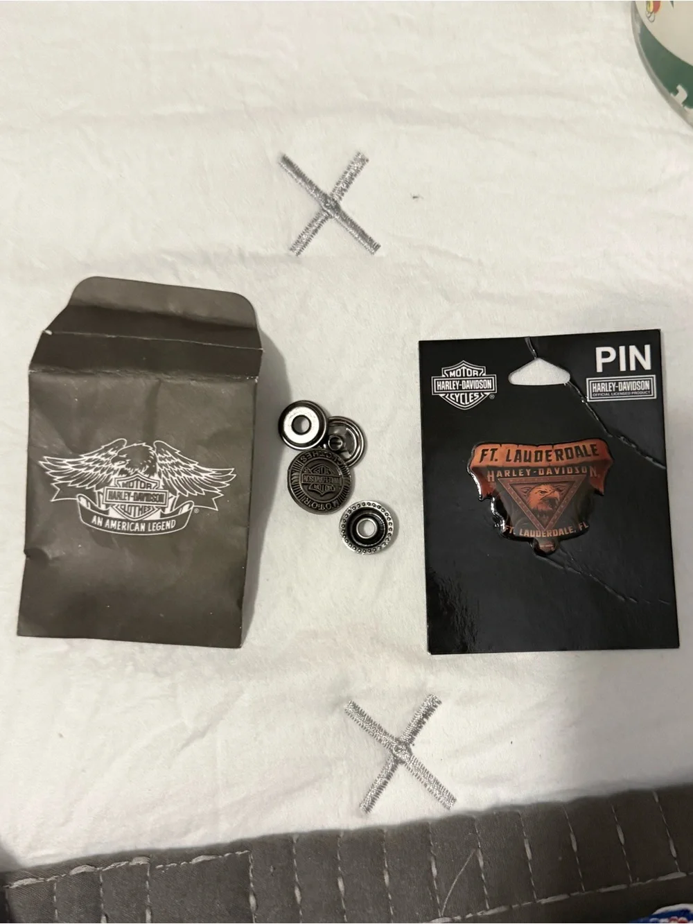 Harley-Davidson Black Leather Snap Vest with Orange Logo